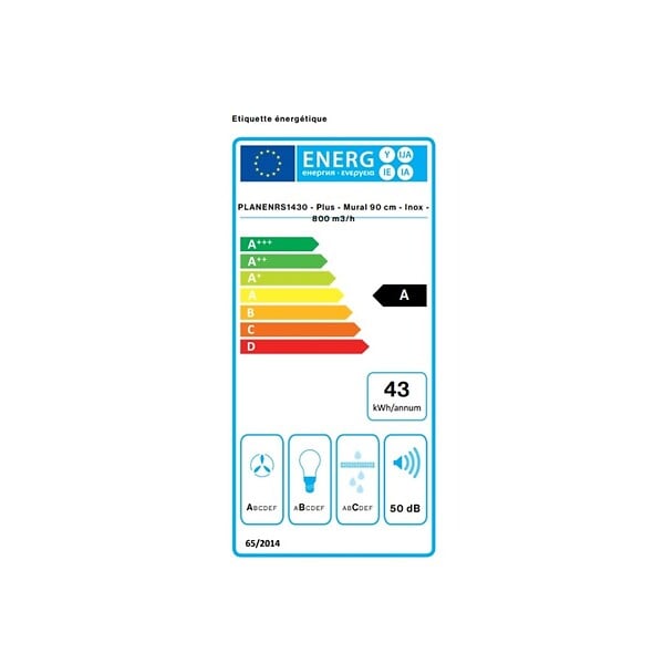 FALMEC - hotte décorative murale 90cm 800m3/h inox - PLANENRS1430 - large
