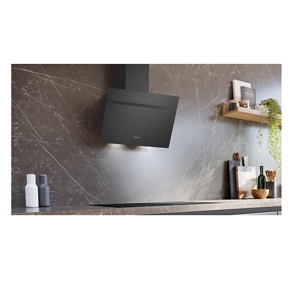SIEMENS - hotte décorative inclinée 60cm 550m3/h noir - LC65KDK60 - large