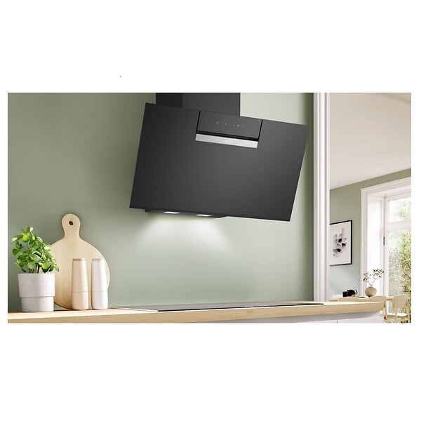 BOSCH - hotte décorative inclinée 80cm 768m3/h noir - DWK87FN60 - large