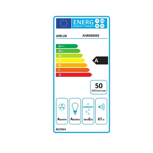 AIRLUX - hotte décorative murale 90cm 636 m3/h inox - AHBS960SS - large