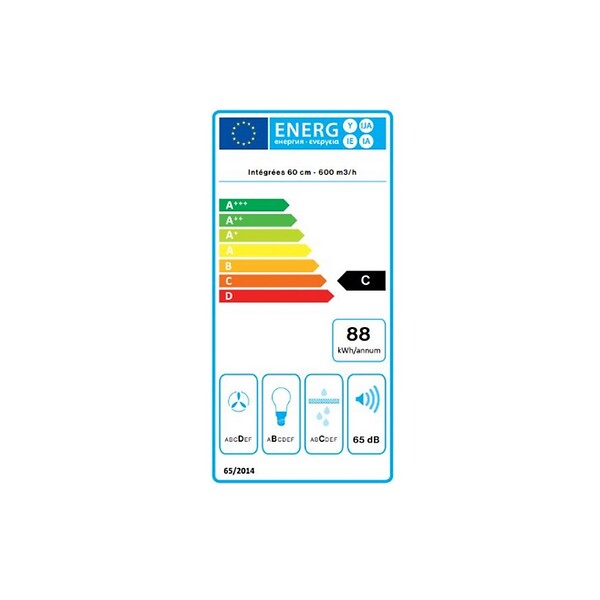 FALMEC - hotte décorative murale 60cm 65db 480m3/h. - VIRGOLA3231 - large