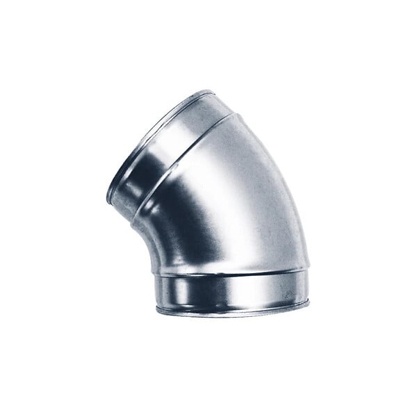 JONCOUX - Coude VMC 45° acier galvanisé pour gaines ventilation - Diamètre (mm): 125 - large