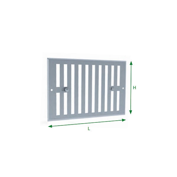 ANJOS - Grille aération réglable métallique ANJOS GO - LxH (mm): 245 x 170 - Couleur: Gris argent - large