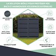 ATOLE - Cache poubelle extérieur double en acier galvanisé - Abri poubelle pour 2 conteneurs 240 Litres – Gris Anthracite RAL7016 - vignette
