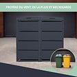 ATOLE - Cache poubelle extérieur double en acier galvanisé - Abri poubelle pour 2 conteneurs 240 Litres – Gris Anthracite RAL7016 - vignette