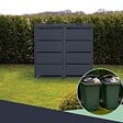 ATOLE - Cache poubelle extérieur double en acier galvanisé - Abri poubelle pour 2 conteneurs 240 Litres – Gris Anthracite RAL7016 - vignette