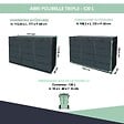 ATOLE - Cache poubelle extérieur triple en acier galvanisé - Abri poubelle pour 3 conteneurs 120 Litres - Anthracite RAL7016 - vignette
