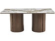 HABITAT ET JARDIN - Table à manger rectangulaire en céramique pendora "Milano" - 6 places - Marron - vignette