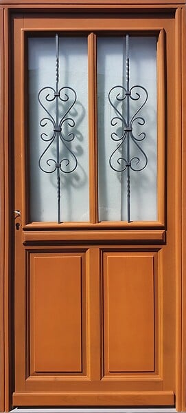 GD MENUISERIES - Porte d'entrée Bois Vitrée SyraH H215 x L90 cm Côte Tableau, p.Droit - large