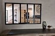 GD MENUISERIES - Verriere d'Atelier Bois MDF Noir 5 Vitrages Clairs H108 cm x L182 cm - vignette
