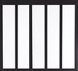 GD MENUISERIES - Verriere d'Atelier Bois MDF Noir 5 Vitrages Clairs H108 cm x L182 cm - vignette