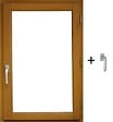 GD MENUISERIES - Fenetre Bois 1 Vantail H60 x L40 cm Côte Tableau Tirant Droite, poignee (ref 010220F9) - vignette