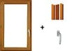 GD MENUISERIES - fenetre Bois 1 Vantail H75 x L50 cm Tirant Gauche, tapees iso 100 cm (2 de 1,9m), poignee - vignette