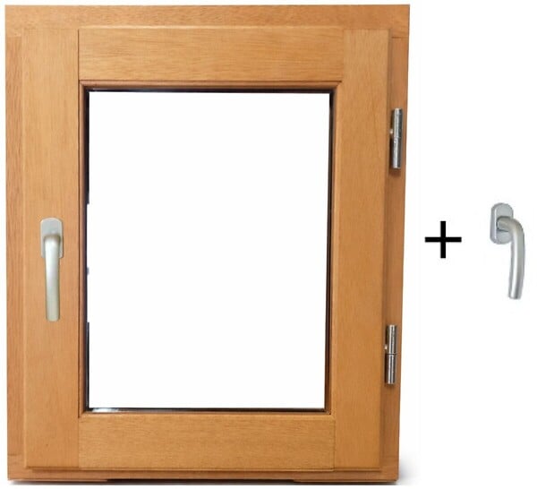 GD MENUISERIES - Fenetre Bois 1 Vantail H45 x L40 cm Côte Tableau Tirant Droite, poignee (ref 010220F9) - large