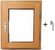 GD MENUISERIES - Fenetre Bois 1 Vantail H45 x L40 cm Côte Tableau Tirant Droite, poignee (ref 010220F9) - vignette