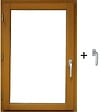 GD MENUISERIES - Fenetre Bois 1 Vantail H115 x L60 cm Côte Tableau Tirant Gauche, poignee (ref 010220F9) - vignette