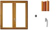 GD MENUISERIES - fenetre Bois 2 Vantaux H125 x L100 cm, tapees iso 100 cm (2 de 1,9m, 1 de 2,28m), poignee - vignette