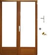 GD MENUISERIES - Porte Fenetre Bois 2 Vantaux H205 x L140 cm Côte Tableau (Poignée, Barillet ref 01245F924) - vignette