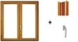 GD MENUISERIES - fenetre Bois 2 Vantaux H135 x L100 cm, tapees iso 100 cm (2 de 1,9m, 1 de 2,28m), poignee - vignette