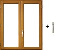 GD MENUISERIES - Fenetre Bois 2 Vantaux H95 x L90 cm Côte Tableau, poignee (ref 010220F9) - vignette