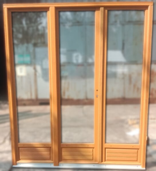 GD MENUISERIES - Porte Fenetre Bois 3 Vantaux H215 x L180 cm Côte Tableau (Poignée, Barillet ref 01245F924) - large