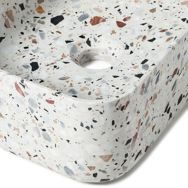 RO'MA NATURE - Vasque à poser rectangulaire Terrazzo 38x27x13 cm - large