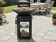 HABITAT ET JARDIN - Barbecue plancha brasero avec four à pizza "César premium"- Ø 81 cm - Noir - vignette