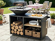 HABITAT ET JARDIN - Barbecue plancha brasero avec four à pizza "Maréchal" - Ø 81 cm  - Noir - vignette