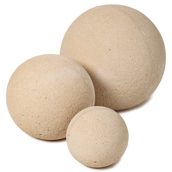 RO'MA NATURE - Boule décorative en pierre bouchardée D.30 cm - large