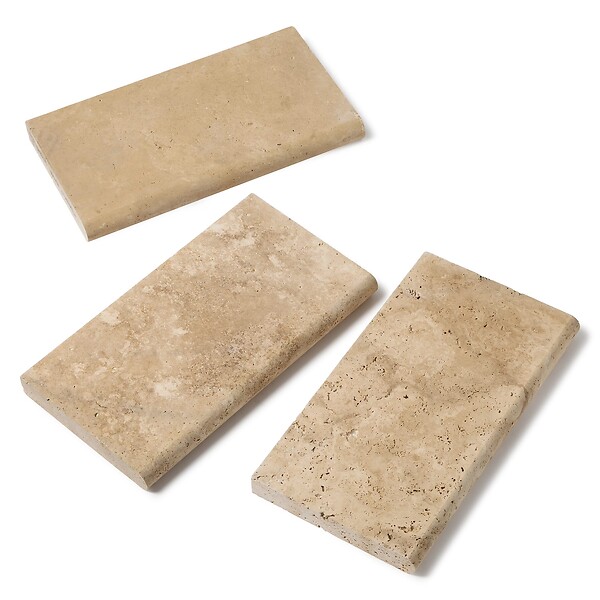 RO'MA NATURE - Bordure de jardin Travertin Beige Nuancé 61x33x5 cm (à l'unité) - large