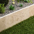 RO'MA NATURE - Bordure de jardin Travertin Beige Clair 61x33x3 cm (à l'unité) - vignette