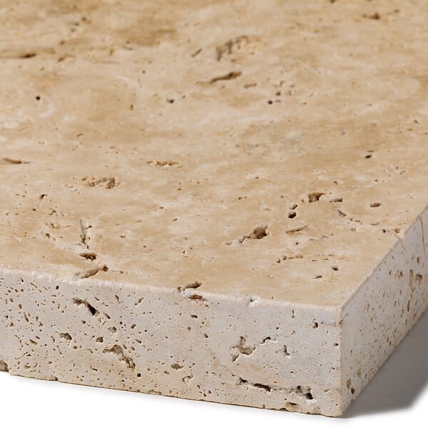 RO'MA NATURE - Bordure de jardin Travertin Beige Clair 61x33x3 cm (à l'unité) - large