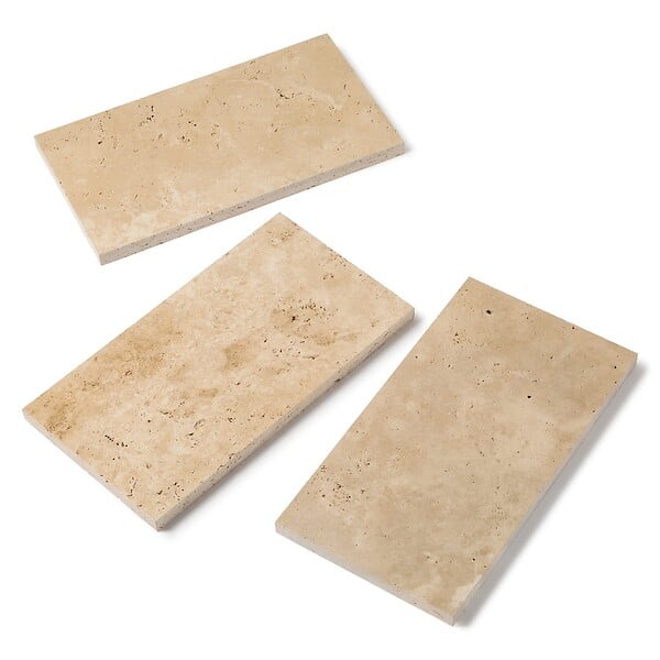 RO'MA NATURE - Bordure de jardin Travertin Beige Clair 61x33x3 cm (à l'unité) - large