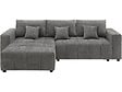 HABITAT ET JARDIN - Canapé d'angle réversible/convertible en tissu - "George" - 4 places - Gris - vignette