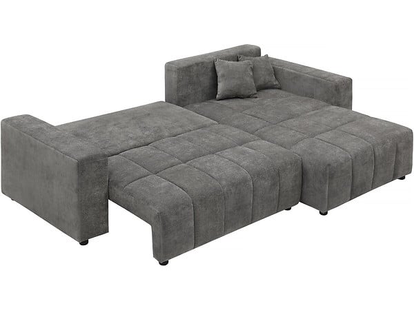 HABITAT ET JARDIN - Canapé d'angle réversible/convertible en tissu - "George" - 4 places - Gris - large