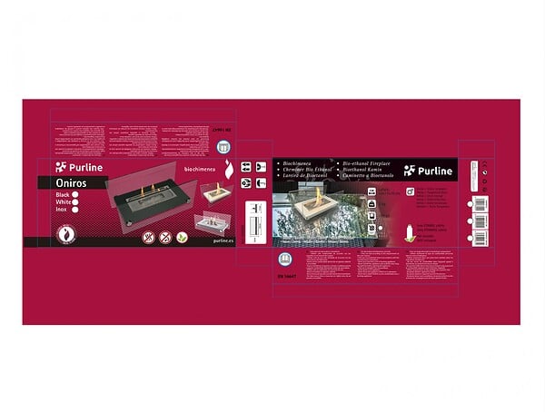 PURLINE - Cheminée éthanol de table en acier inoxydable - large