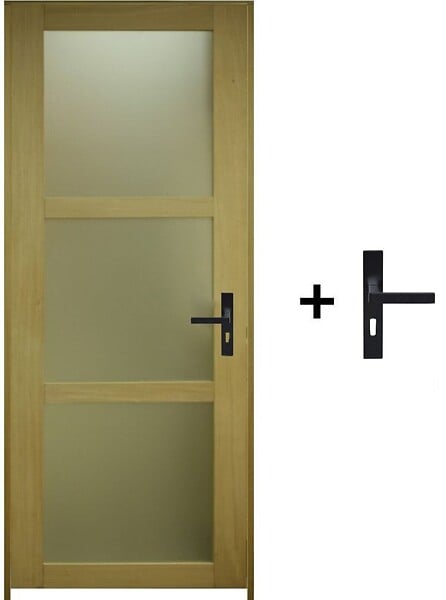 GD MENUISERIES - Bloc Porte Ayous Vitrée H204 x L73 cm Côte Tableau P.Gauche,Poignee - large