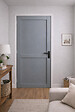 GD MENUISERIES - Bloc Porte Athena Gris Clair 2 panneaux H204 x L83 cm Côte Tableau P.Droit,Poignee - vignette