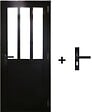GD MENUISERIES - Bloc Porte Atelier Noir H204 x L73 cm Poussant GaucheCôte Tableau,Poignee - vignette