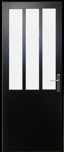 GD MENUISERIES - Bloc Porte Atelier Noir vitre depoli H204 x L83 cm Côte Tableau P.Gauche - large
