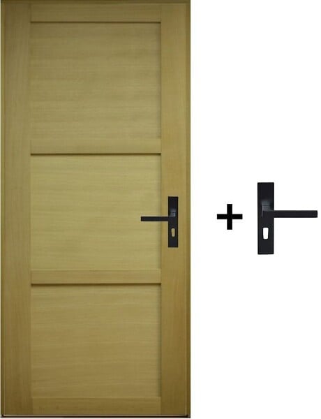 GD MENUISERIES - Bloc Porte Ayous 3 Panneaux H204 x L73 cm Côte Tableau P.Gauche, Poignee - large