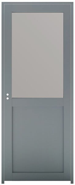 GD MENUISERIES - Bloc Porte Athena Gris Clair Vitrée H204 x L73 cm Côte Tableau P.Droit - large