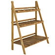 OUTSUNNY - Étagère à plantes forme pyramidale échelle pliante avec 3 étagères - dim. 80L x 37l x 93H cm - bois sapin traité carbonisation - vignette