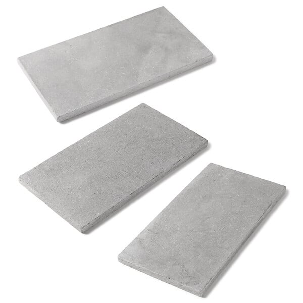 RO'MA NATURE - Pas japonais Rectangle Pierre de l'Atlas Gris 61x33x3 cm (à l'unité) - large