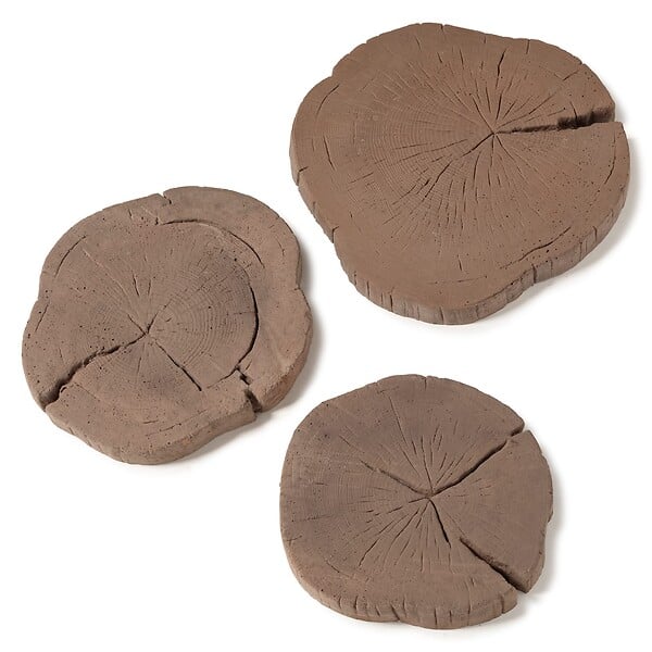 RO'MA NATURE - Pas japonais Rectangle Béton effet Bois Marron D.40x4,5 cm (lot de 3) - large