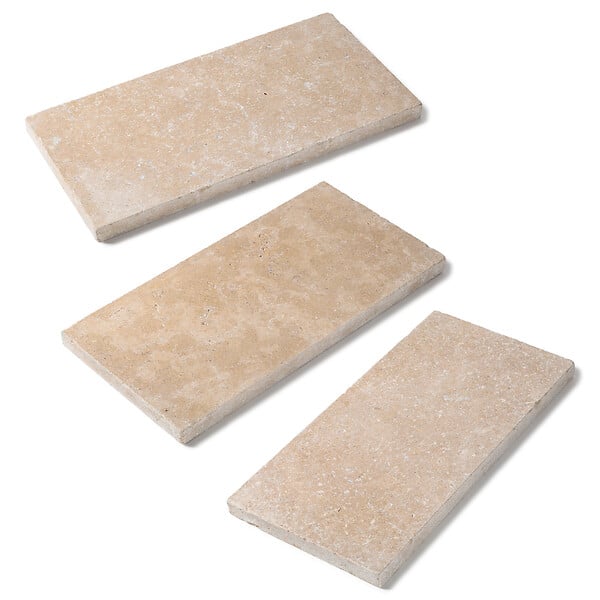 RO'MA NATURE - Pas japonais Rectangle Pierre d'Egypte Beige 60x30x3 cm (à l'unité) - large