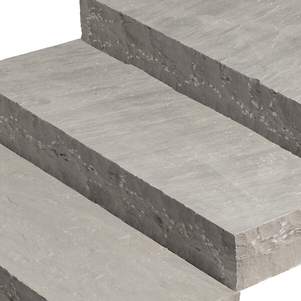 RO'MA NATURE - Marche-bloc Grès Kandla Gris 100x35x15 cm (à l'unité) - large