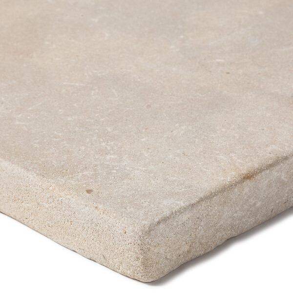 RO'MA NATURE - Dessus de marche Pierre de l'Atlas Beige 60x40x3 cm Bord Droit (à l'unité) - large