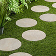 RO'MA NATURE - Pas japonais Rond Grès cérame effet Pierre Beige D.37.5x2 cm (à l'unité) - vignette