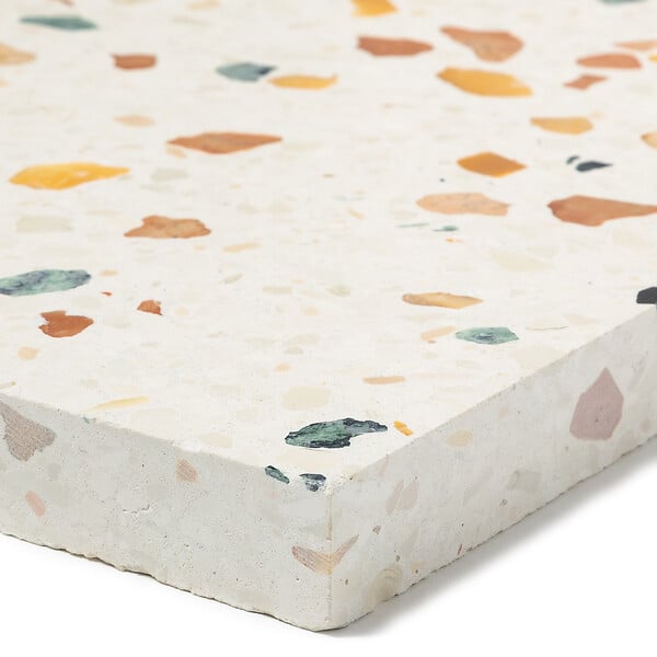 RO'MA NATURE - Carrelage Terrazzo véritable Roma 40x40x2 cm (lot de 1,28 m² soit 8 dalles) - large